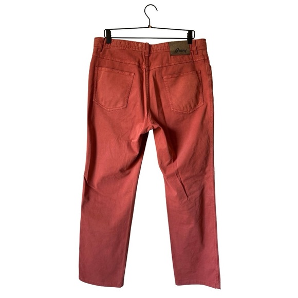 Brioni Jeans Mens 38x30 Terracotta Orange STELVIO Straight Leg Pant Luxury Italy - Picture 7 of 13